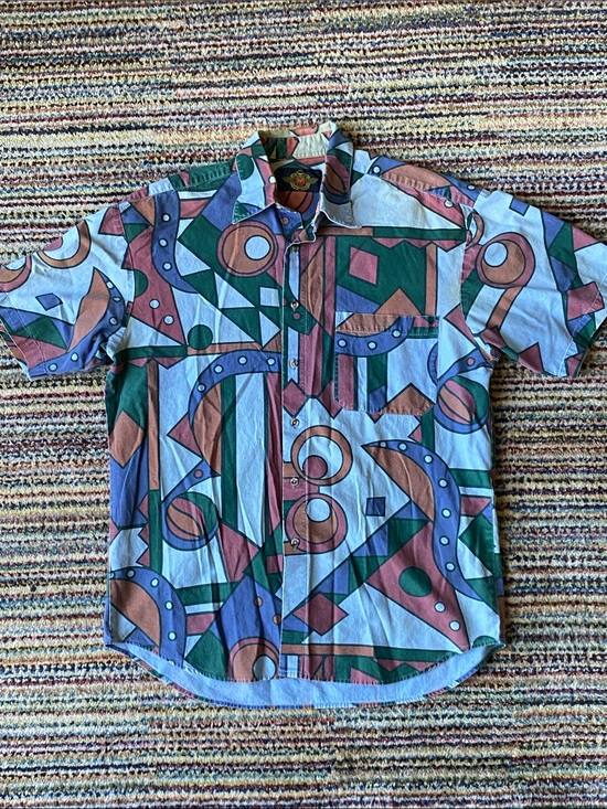 Vintage Other - ⚡️Vintage geometric print chambray shirt